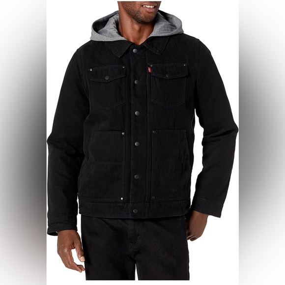 Levi’s men’s trucker jacket with removable hood - Picture 2 of 5